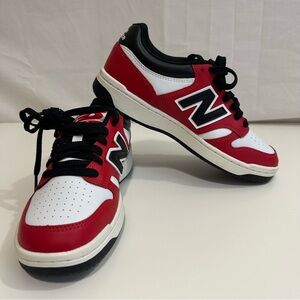 New Balance Kids 480 Red and White Sneakers Size 5.5